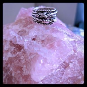 David Yurman Crossover Ring with Diamonds